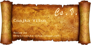 Csajka Vitus névjegykártya